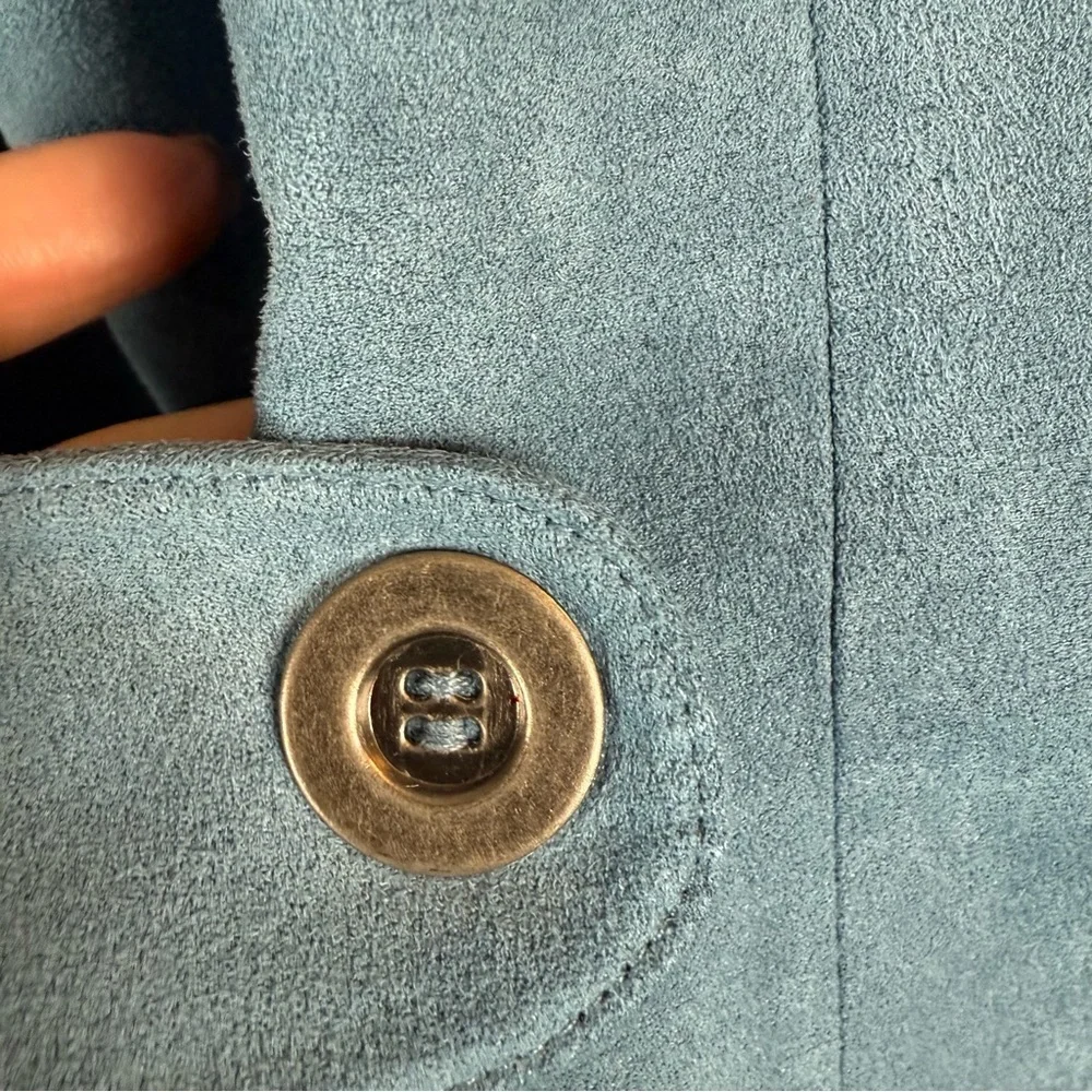 Dress Barn Women's 20 W dressy blazer jacket turquoise faux suede